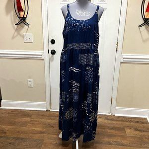 Blue Bohemian Dress with Pockets